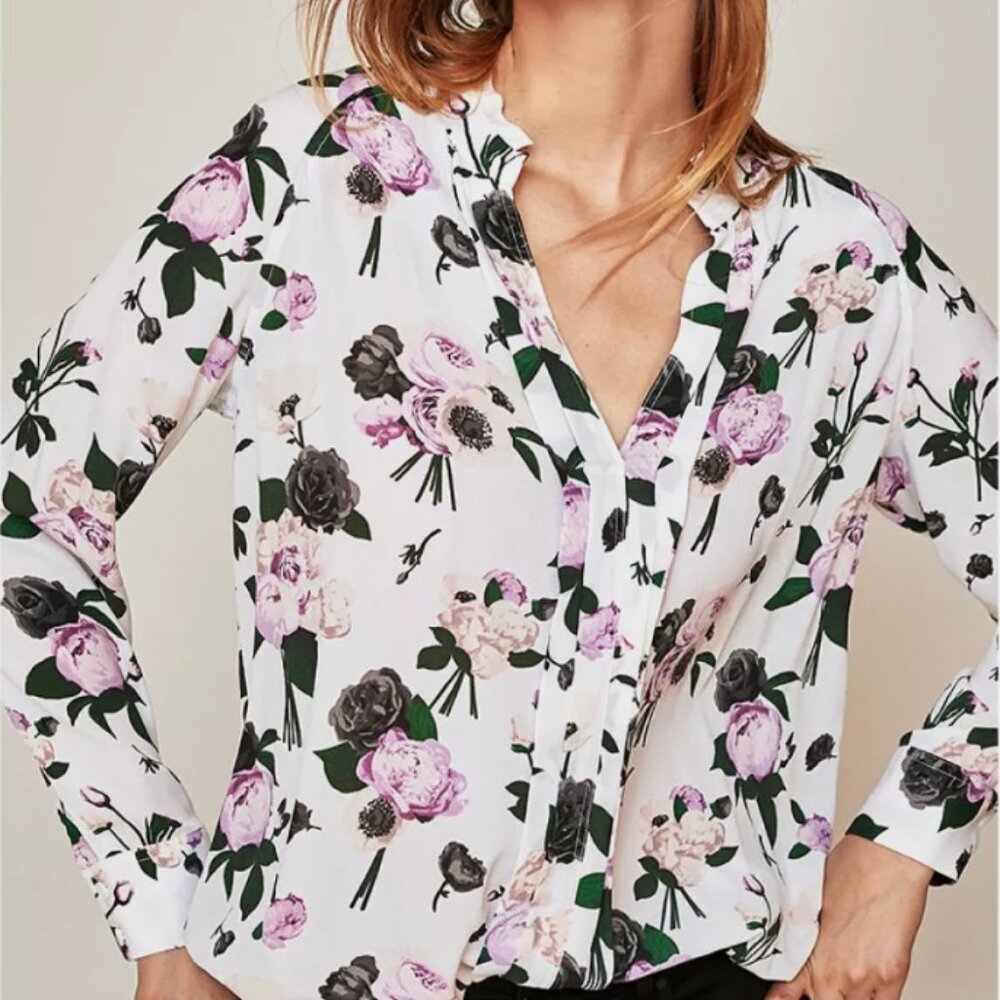 Equipment Liana Floral Print Silk Blouse